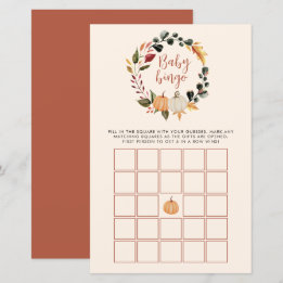 Baby Bingo Fall Autumn Baby Shower Game