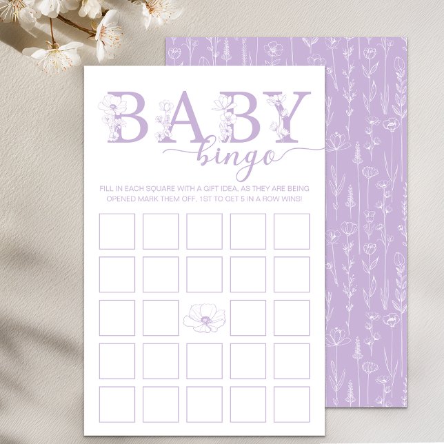 Baby Bingo Game | Lavender Wildflower (Baby Bingo - Lavender)