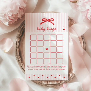 Baby BIngo Sweetheart Red Bow Valentines game