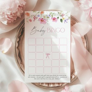 Baby Bingo Wildflower Bow baby shower game
