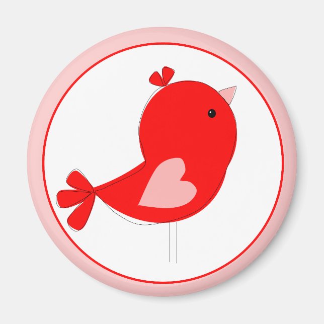 Baby Bird with PInk Heart Magnet (Front)