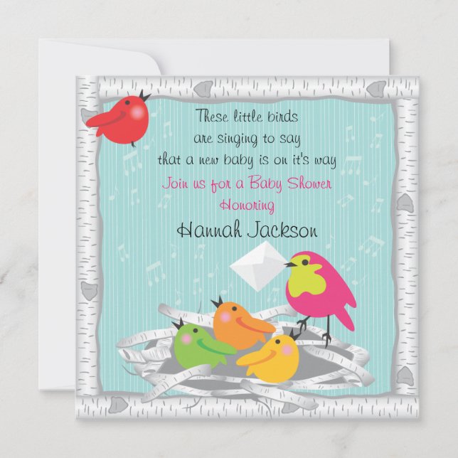 Baby bird's nest Baby Shower Invitation (Front)
