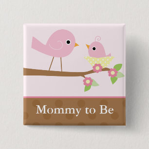 Baby Bird's Nest (pink) 15 Cm Square Badge