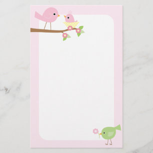 Baby Bird's Nest (pink) Stationery