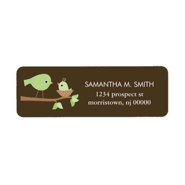 Baby Bird's Nest Return Address Labels (Front)