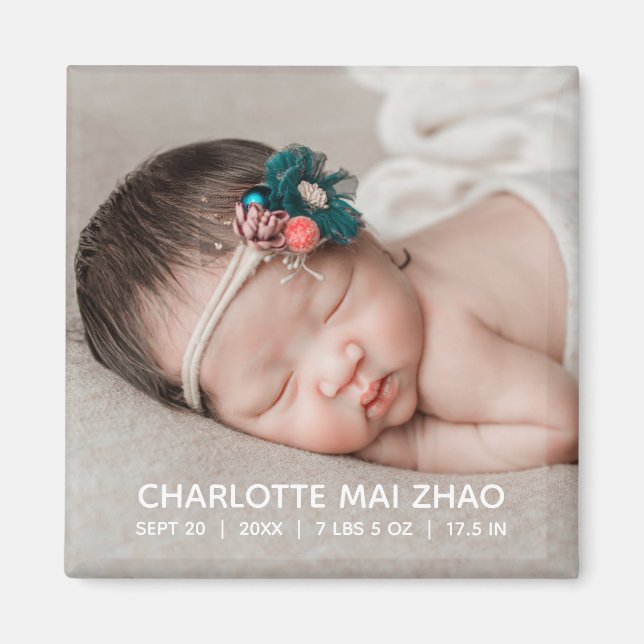 Baby Birth Annoucement Magnet (Front)