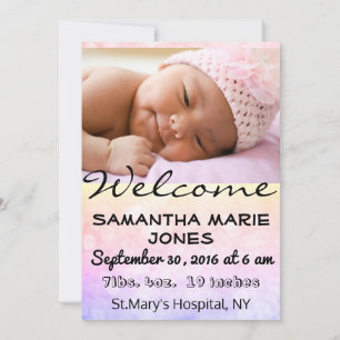 Baby Birth Announcement Girl or Boy Customise