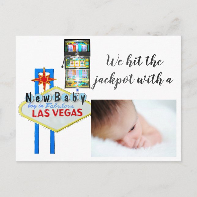 Baby Birth Announcement Las Vegas Postcard (Front)