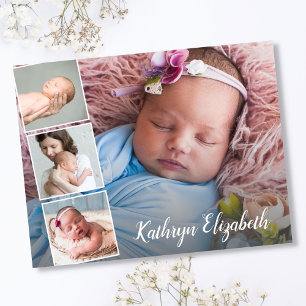 Baby Birth Announcement & Thank You Photo Collage Postcard