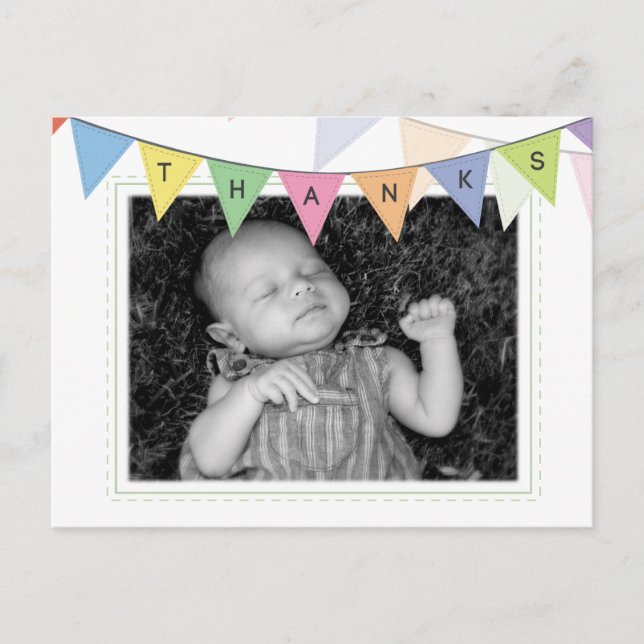 Baby Birth Announcement Thank You Photo Postcard (Front)