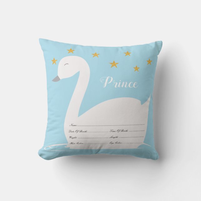 Baby Birth Certificate Cotton Throw Pillow (Front)