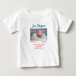 Baby birth stats add name place date keepsake memo T-Shirt