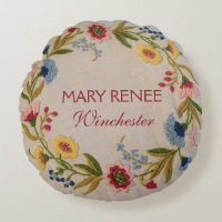 Baby Birth Stats | Floral Embroidery Look Nursery