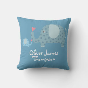 Baby Birth Stats Personalised Polka Dot Elephants Cushion