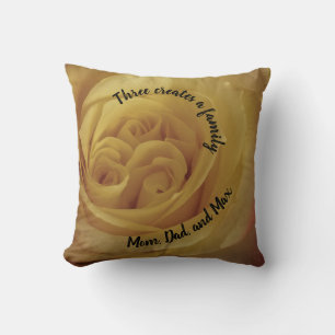 Baby Birth Stats Yellow Rose Photo Flower Nursery Cushion