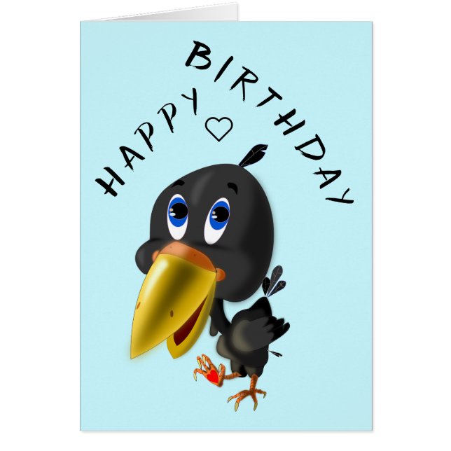 Baby Birthday Card Little Bird with Heart Gift (Front)