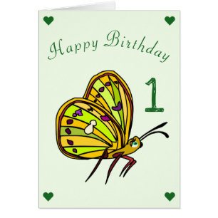 Baby Birthday Card Little Butterfly - Personalised