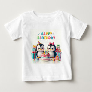 Baby Birthday Tshirt with penguins