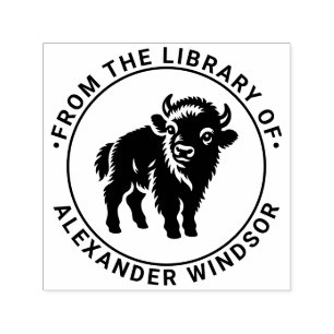 Baby Bison Standing Library Book Name #2 Self-inking Stamp