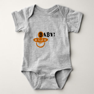 Baby/bitcoin symbol + pacifier, baby bodysuit
