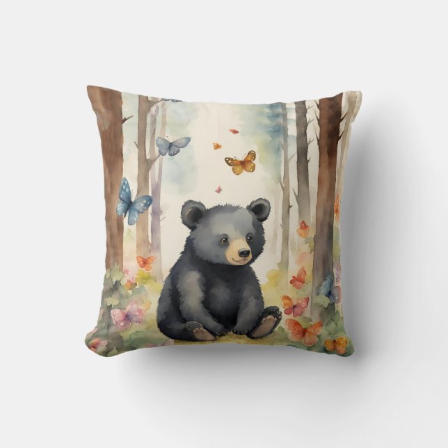 Baby Black Bear Gender Neutral  Cushion (Front)