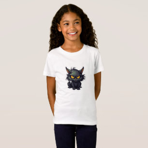 Baby Black Cat Design - Girls' Fine Jersey T-Shirt
