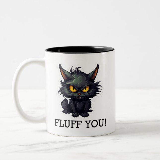 Baby Black Cat Design - Two-Tone Mug (Left)