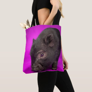 Baby Black Pig Tote Bag