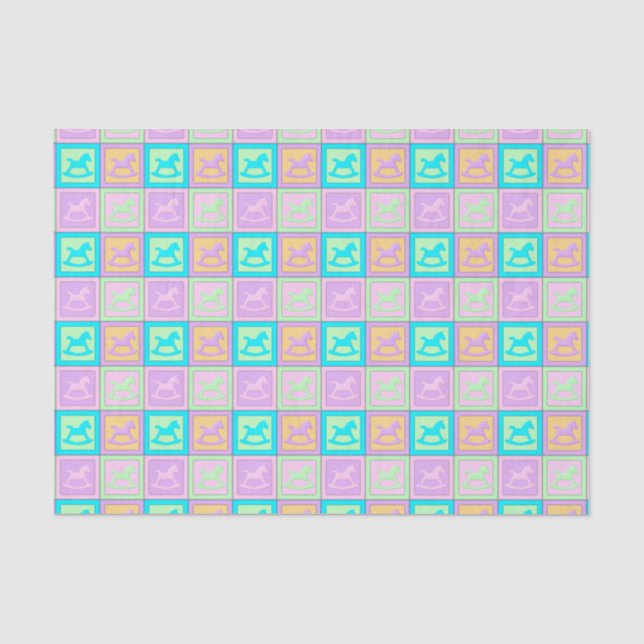 Baby Block Horses-Tissue Wrapping Paper (Front)