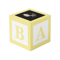 Baby Block Sonogram Pregnancy Announcement Photo