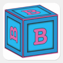 Baby Block Stickers - Letter "B"