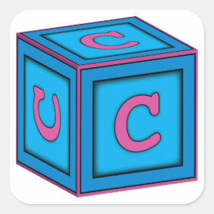 Baby Block Stickers - Letter "C"