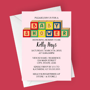 Baby Blocks Baby Shower Invitation