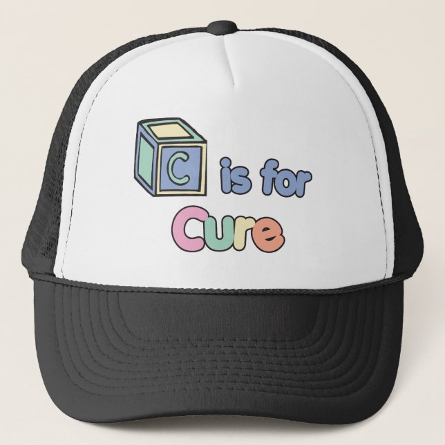 Baby Blocks C is for Cure Trucker Hat (Front)
