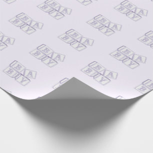 Baby Blocks Typography Purple Watercolor Shower Wrapping Paper