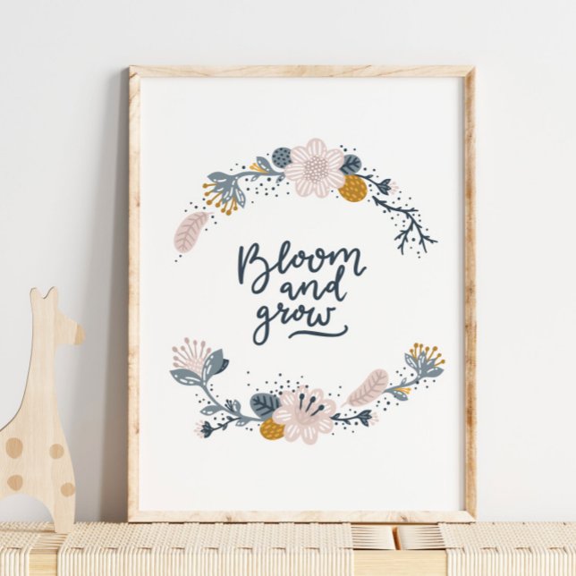 Baby Bloom and Grow Blue Poster | Wall Print (Creator Uploaded)