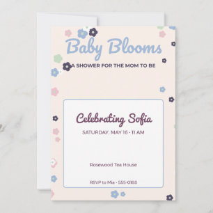Baby Blooms Floral Baby Shower Invitation Pastel