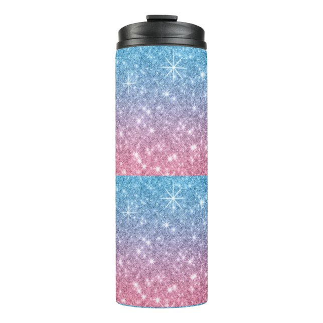 BABY BLUE AND PINK GLITTER STYLE TUMBLER (Front)