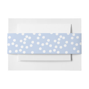 Baby Blue and White Confetti / Polkadots  Invitation Belly Band
