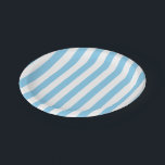 Baby Blue and White Large Size Stripes Paper Plate<br><div class="desc">Baby blue and white large size stripes pattern,  a simple but elegant design</div>