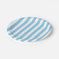 Baby Blue and White Large Size Stripes