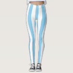 Baby Blue and White Large Size Vertical Stripes Leggings<br><div class="desc">Baby blue and white large size vertical stripes pattern,  a simple but elegant design</div>