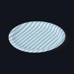 Baby Blue and White Medium Size Stripes Paper Plate<br><div class="desc">Baby blue and white medium size stripes pattern,  a simple but elegant design</div>