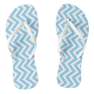 Baby Blue and White Medium Vert. Chevron Stripes Jandals