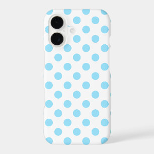Baby blue and white polka dots