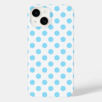 Baby blue and white polka dots Case-Mate iPhone ca