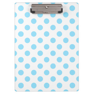 Baby blue and white polka dots clipboard