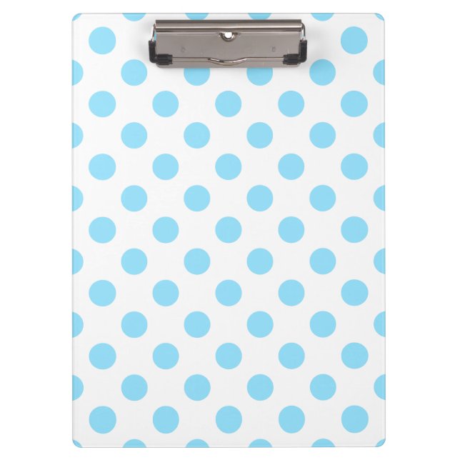 Baby blue and white polka dots clipboard (Front)