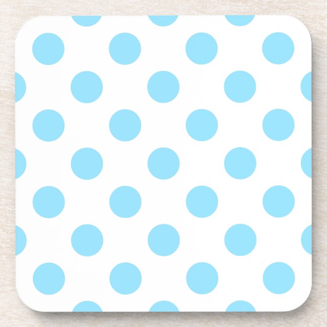 Baby blue and white polka dots coaster (Front)