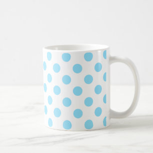 Baby blue and white polka dots coffee mug